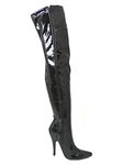 Bismaa Womens Ladies Sexy Thigh High Kinky Fetish Over The Knee Stiletto Heel Full Side Zip Boots Size UK 3-12 (12 UK, Black Patent)