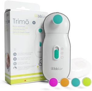 Trimo - Nail File Set, Electric Nail Clippers, Trimmer for Newborn Baby and Toddler (0 to 12 Months+) with 2 Speed Switch, Gentle and Quiet Toe and Fingernail Clippers, Carrying Case Included