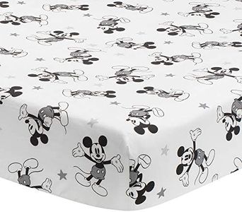 Lambs & Ivy Magical Mickey Mouse Cotton Fitted Crib Sheet - White, Disney