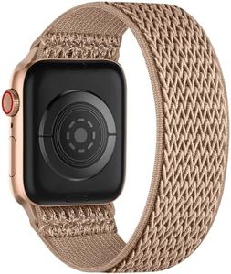 Adorve Solo Loop Compatible with Apple Watch Band 38mm 40mm 41mm 42mm 44mm 45mm 46mm 49mm Women Men, Stretchy Solace Elastic Sport Wristbands for iWatch SE Series 10/9/8/7/6/5/4/3/2/1 Ultra, Milk Tea