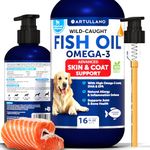 Omega 3 Fish Oil for Dogs 16 OZ - Better Than Salmon Oil for Dogs - Dog Fish Oil EPA DHA- Fish Oil Liquid for Pets - Skin and Coat Food Supplement for Dogs - Allergy, Itch, Shedding, Dry Skin