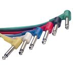 Stagg SPC060L E 60cm Mono Angled Patch Cable - Multicolour (Pack of 6)