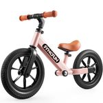 SYNCFUN 12'' Toddler Balance Bike, Lightweight Toddler Bike for 2, 3, 4, 5 Year Old Boys and Girls, Anti-Skid Tires, No Pedal Kids Bike, Easy Adjustable Seat and Handlebar, Gift Bike for Kids (Pink)