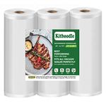 Kitboodle 3 Pack 8" x 20' Vacuum Sealer Bags, Heavy Duty Commercial Grade Food Saver Bags for Sous Vide, Meal Prep, Vacuum Seal Bags for Food Saver, BPA Free