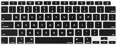 CRYSTALOPRO Keyboard Cover Compatible with MacBook Air 13 inch 2021 2020 Release A2337 M1 A2179 Retina Display with Touch ID Backlit Magic Keyboard,(Black)