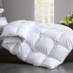 Cosybay Oversize Queen Feather Comforter Filled with Feather & Down Fiber - All Season White Duvet Insert- Luxurious Hotel Bedding Comforters with Cotton Cover - Oversized Queen Size 98 x 98 Inch