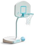 Dunn-Rite Junior Hoop Poolside Fillable Base Basketball Hoop w/Ball, Base, & 14 Inch Stainless Steel Rim, White