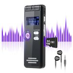 64GB Digital Voice Activated Recorder with Playback - 3072Kpbs NekSide HD Dual MIC Dictaphone Voice Recorder with Noise Reduction, 4800 Hours Audio Recording Device for Interviews/Classes/Meeting