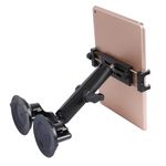 Aluminum Tablet Holder with Dual Suction Cup Base for Car/Boat Windshield, Tablet Stand Fits iPad Air 13" M2 (2024), iPad Pro 12.9" and other 4.7-15" Tablets, Mount on Window Bathroom Mirror