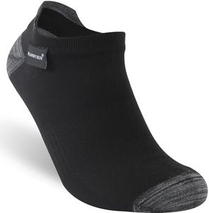 RANDY SUN Ultra Thin Waterproof Socks for Women, Outdoor No Show Hiking Trekking Camping Socks, Black & Dark Grey, X-small