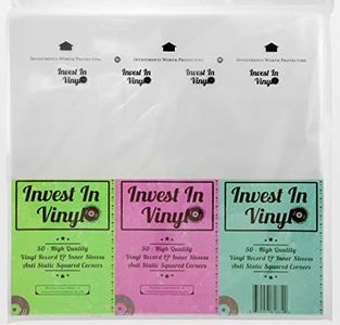 Invest in Vinyl 50 LP Inner Sleeves Anti Static Square Vinyl Record Sleeves 33 RPM 12" Provide Your LP Collection with The Proper Protection -