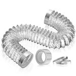 HOOMESUN Dryer Vent Hose 4 Inch 3FT Heavy Duty Flexible Exhaust Duct Hose, Thick(6-ply) Aluminum Foil Insulated Ducting for Tight Space, HVAC Ducting Kit with 2 Clamps and 1 Tape