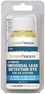 LEAKFINDER LF021 Auto Fluids & Air Conditioning Refrigerant Leak Detection Kit - 1oz of A/C, Oil-Based Leak Detector Dye, Injector Syringe, UV Light, R134A Hose Coupler, Made in USA