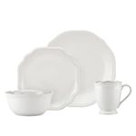 Lenox 4-Piece French Perle Bead Dinner Set, White