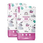 Amazon Brand - Mama Bear Disney Ultra Dry Nappies, Size 5+ (11-17 kg), 144 Count (2 Packs of 72), White, Monthly Pack