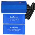 LotFancy Reusable Gel Ice Pack Wrap, 2 Gel Packs with Cover, Hot Cold Therapy for Sport Injuries, First Aid, Neck Knee Head Ankle Wrist Elbow Foot Calves Pain Relief