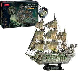 Party Town - Puzzle 3d Modellismo Navale Olandese Volante | Modellismo Da Costruire Adulti Galeone Pirati | Modellismo Navale Con Luce Led | 360 Pezzi