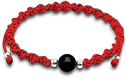arana's - Pulsera hilo rojo del destino con piedra onix - Plata de ley 925 - Amuleto protección mal de ojo buena suerte - Regalos originales para mujer hombre - Pulsera tibetana hecha a mano