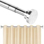 CoFvHo Extendable Curtain Tension Rod 105-190cm, Stainless Steel Adjustable Shower Curtain Pole No Drilling, Telescopic Shower Curtain Rail No Drill for Bathroom Door Closet Voile Net