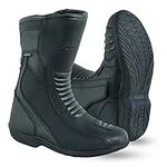 PROFIRST Full Leather High Ankle Mens Motorbike Armoured Boots Anti Slip Rubber Soul Motorcycle Waterproof Cruiser Boot Shoes (Black, UK Footwear Size System, Adult, Men, Numeric, Medium, 15)