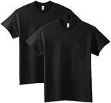 Gildan Unisex-Adult Ultra Cotton T-Shirt with Pocket, Style G2300, 2-Pack, Black, 3X-Large