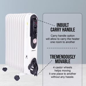 Belaco Oil Filled Radiator Heater, 2500W – Portable Electric