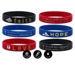 Inkstone (6-Pack) Faith Hope Love Scripture Bracelets - Pack of 6 Silicone Rubber Wrist Bands in Unisex Design - Inspirational Prayer Jewelry for Men Women