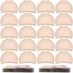 MORGLES Wig Cap, 20pcs Wig Caps Beige Stretchy Nylon Wig Caps for Women, Beige