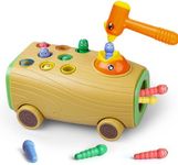 GIANNEER Montessori Toys for Boys Girls Magnetic Bird Feeding Game Whack Mole Game Woodpecker Worm Toy Hammering Pounding Toy Fine Motor Skills Sensory Toys