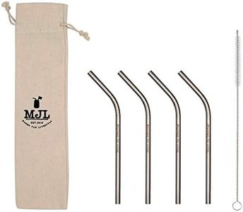 Short Stainless Steel Straws, 6 Inch Bent Thin Metal Straws with Cleaning Brush & Bag, Reusable Drinking Short Metal Straw for Cocktail, Small Cups, Half Pint Mason Jars, Portable Metal Cocktail Straw