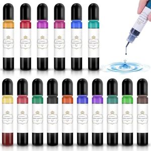 YRYM HT Candle Dye - 16 Popular Vibrant Colors Candle Making Liquid Oil-Based Dye for Wax - Safe and Natural (16 Bottle)