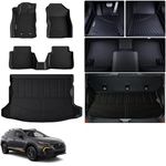 Floor Mats & Cargo mat Custom Fit for 2024 2025 2026 Subaru Crosstrek/Subaru Impreza(Not Hybrid) 1st&2nd Row and Trunk Mat Full Set,TPE All Weather Protection Rubber Car Floor Liners-Black