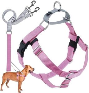 2 Hounds Design Freedom No Pull Dog Harness | Comfortable Control for Easy Walking |Adjustable Dog Harness and Leash Set | Small, Medium & Large Dogs | Made in USA | Solid Colors | 1" XXL Rose