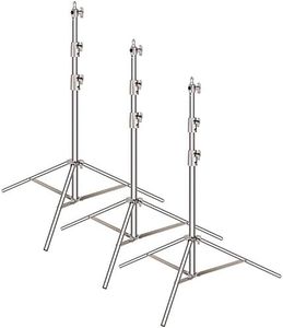 Neewer 3-Pack Stainless Steel Light Stand with 1/4-inch to 3/8-inch Universal Adapter 39-102 inches/99-260 Centimeters Foldable Support Stand for Studio Softbox,Umbrella,Strobe Light,Reflector,etc