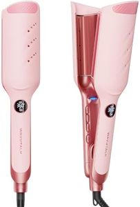 Wavytalk Power Wave Hair Crimper, Curling Iron Waver for Women, Curling Wand for Beach Waves, Ventilation Design for Less Damage, Ionic Reduces Frizz, Lightweight, Dual Voltage, Travel-Friendly, Pink