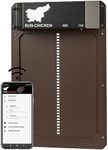 RUN-CHICKEN Door (Brown) Automatic Chicken Coop Door Opener with Timer, Programmable Light Sensor, Battery Powered, Aluminum Door, Automatic Chicken Door Opener, Chicken Coop Accessories, Model T50