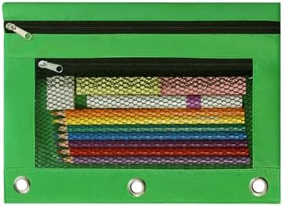 INNOIO Binder Pockets, 3 Ring Binder Pencil Pouch (Green)