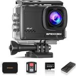 Apexcam Action Camera 4K 60FPS 64MP with 64GB Card WiFi Underwater Camera Waterproof 40M Sports Camera EIS With Ultra HD 2.4G Remote 2 x 1350mAh Batteries and Accessories