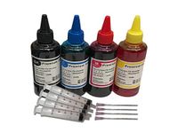 BVH Direct 4 x 100ml Black cyan Magenta yellow Bottled ink compatible with HP, CANON, BROTHER,LEXMARK and Kodak ink Refillable Ciss cartridge Sytems includes blunt needle and syringe for refilling