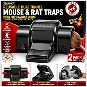 Rat Traps for Big & Large Rats | Outdoor Traps, Big Mouse | Dual Tunnel Rat Traps Snap Trap | Dog Friendly & Kids Safe Design | Prevents Accidental Triggering | Reusable Heavy Duty Rat Trap that Works