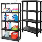 STORM TRADING GROUP 4/5 Tier Plastic Shelving Units Great For Storage Home, Garage & Pantry Racking Shelf Shelves Tools, Paint, Stationary & Parts (4 Tier)