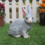 Wonderland Resin Garden Decor Cute Sitting Rabbit Statue (Grey). Garden Decor, Garden Decoration, Home Decor, Resin showpiece