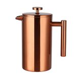 InstaCuppa Stainless Steel French Press Coffee Makers with Double Walled Insulation and 4 Part Superior Filteration (600 ML, Copper)