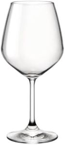 Bormioli Rocco 18oz Red Wine Glasses, Crystal Clear Star Glass, Laser Cut Rim for Wine Tasting, Elegant Party Drinking Glassware, Restaurant Quality (Set of 4)