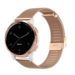 YOOSIDE Watch Strap for Garmin Vivoactive 4S / Vivomove 3S / Venu 2S / Venu 3S, 18mm Quick Release Stainless Steel Metal Mesh Wristband Strap for Fossil Women's Gen 6 (Rose Gold)