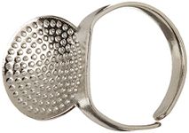 Clover 611 Adjustable Ring Thimble with Plate, 1 , Silver