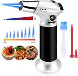 Butane Torch, Kitchen Blow Torch Cooking Torch Lighter Refillable with Safety Lock and Adjustable Flame for Creme Brulee, Baking, BBQ, DIY Soldering (Butane Gas Not Included)