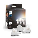 Philips Hue White Ambiance Smart Spotlight 3 Pack LED [GU10 Spotlight] - 350 Lumens (50W equivalent). Works with Alexa, Google Assistant and Apple Homekit