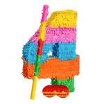 Fax Potato Number 4 Cardboard Pinata, Stick and Blindfold Set - Fill Your Own Kids Party Accessory Decoration - W35cm x D7.5cm x H50cm