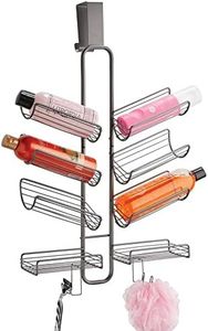 mDesign Portaoggetti per doccia da appendere all’anta del box doccia – Pratica mensola doccia in metallo robusto – Ideale per accessori per doccia – grigio grafite